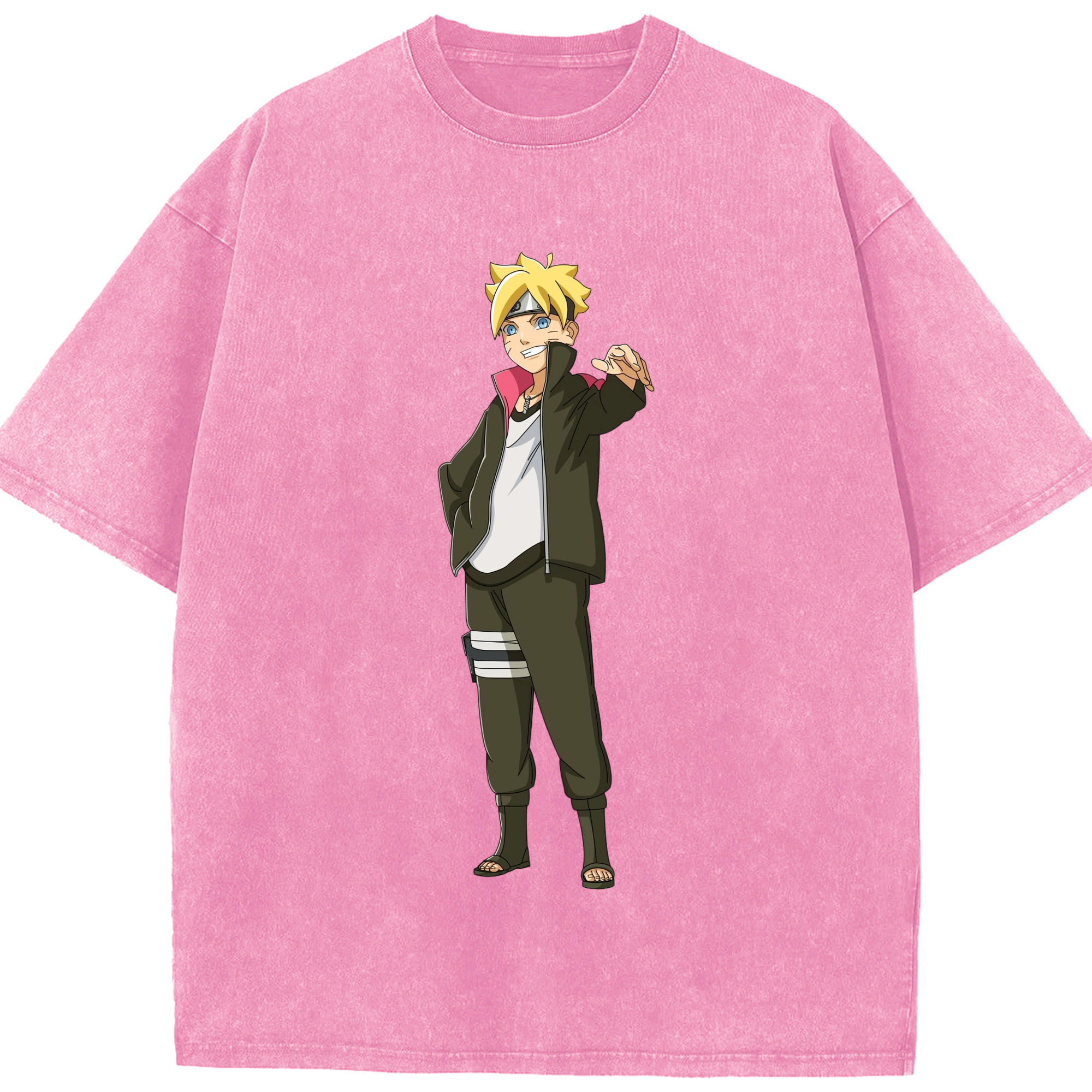 （画像用） NARUTO -ナルト- うずまき ボルト Uzumaki Boruto 綿100% ヴィンテージ風 半袖Tシャツ（フロントプリント）